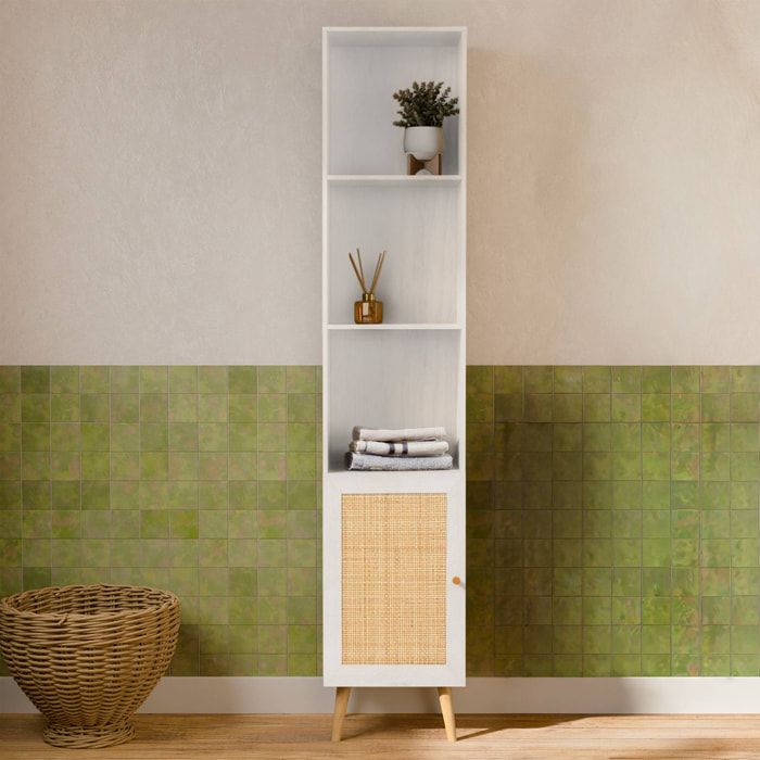 Colonne de rangement salle de bain bohème décor bois BOHÈME