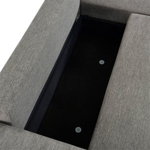 Canapé d'angle droit convertible 3 places tissu avec coffre WIDE