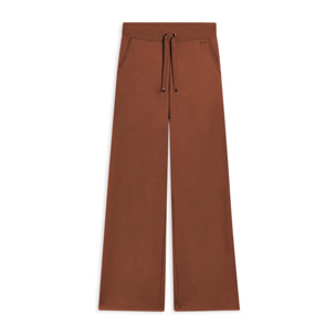 Pantaloni donna wide leg con dettagli micro-trecce