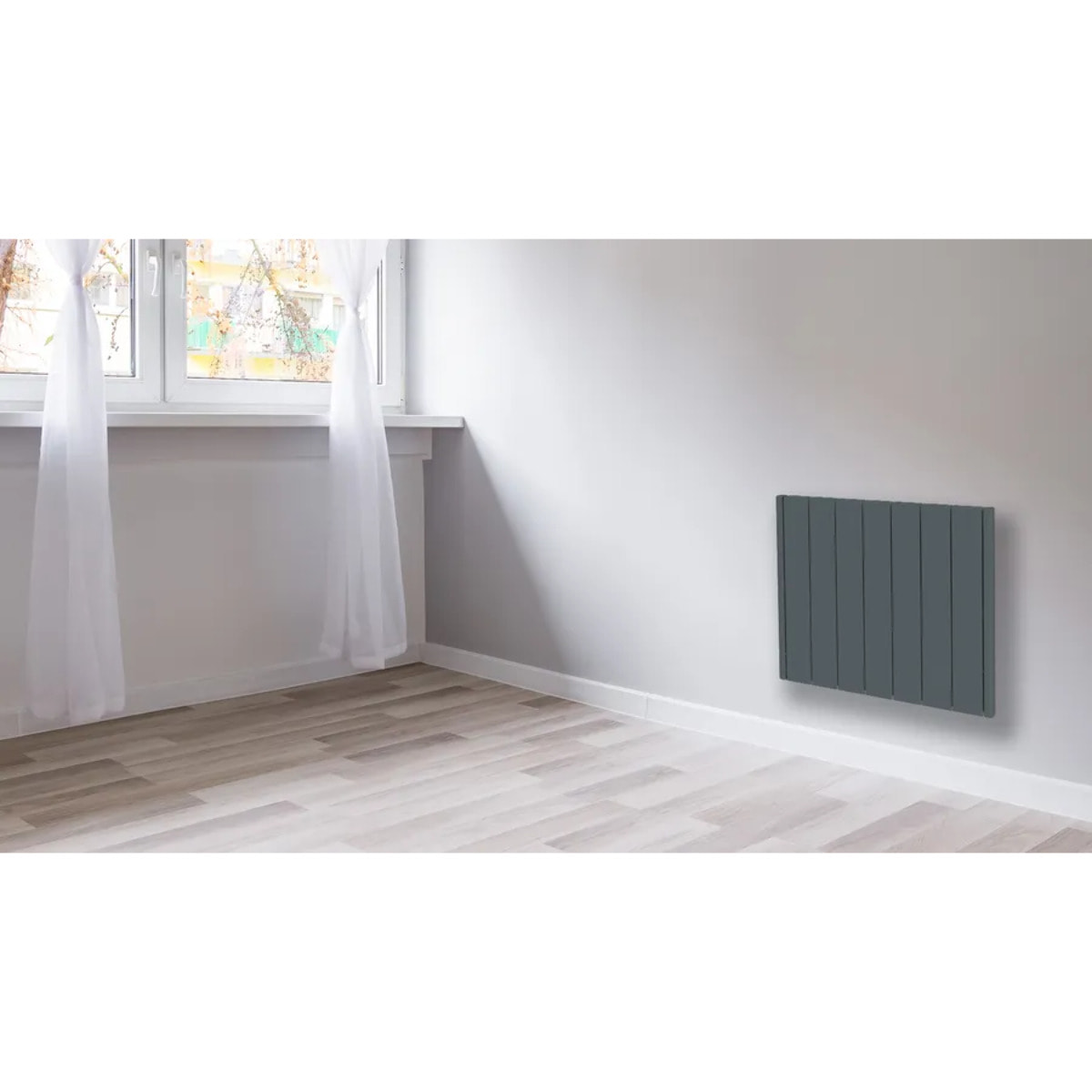 Radiateur Électrique LCD Céramique Gris Anthracite 1500W