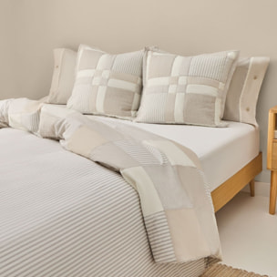 Funda nórdica de algodón 180 hilos patchwork Gropat color gris piedra 100% Algodón