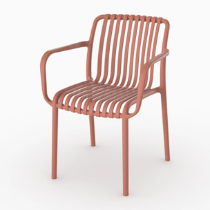 Lot de 2 chaises de jardin empilables en plastique terracotta - Ivy