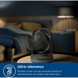 Ventilateur PHILIPS CX3050/01 Série 3000, silencieux 23 db, Noir