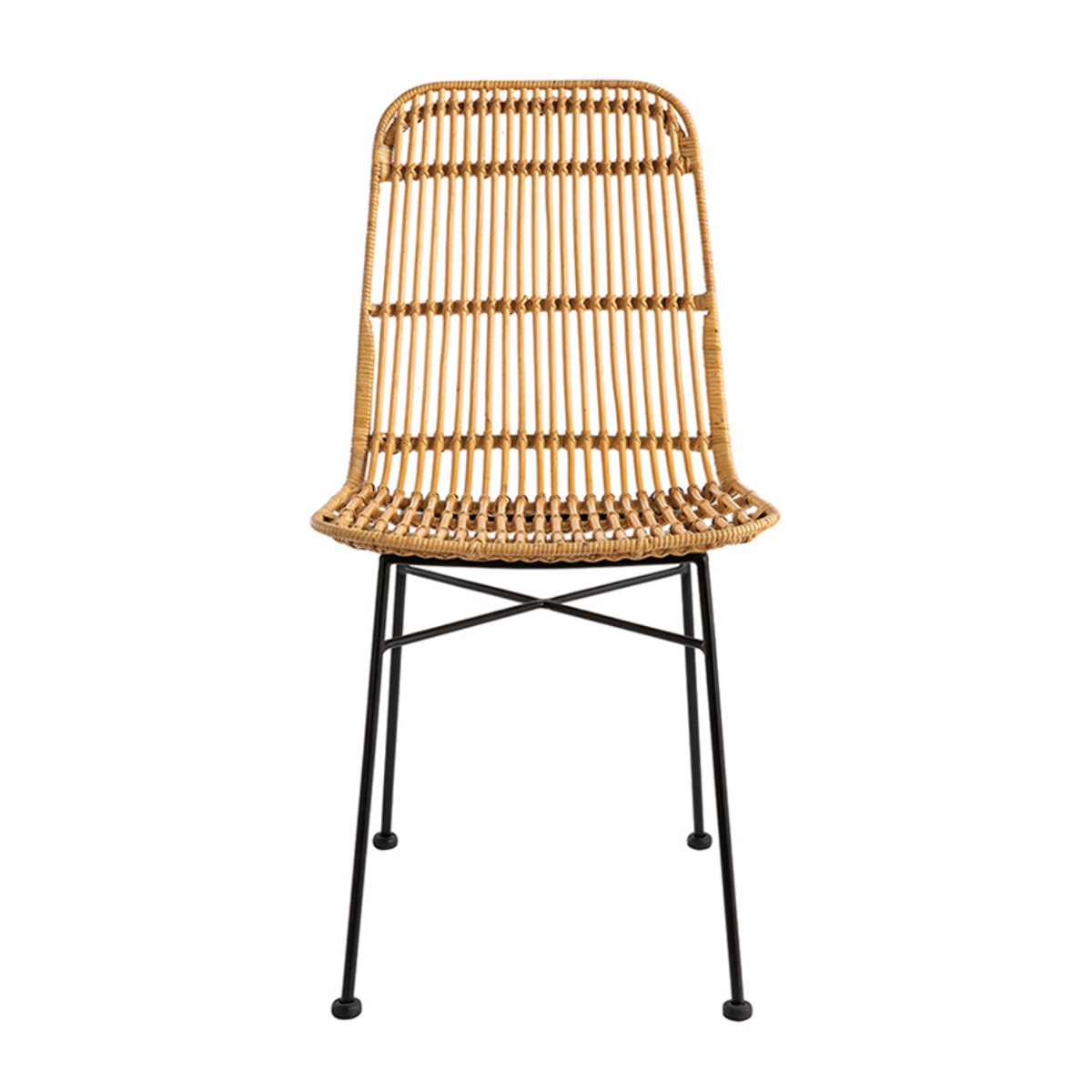 Chaises en rotin et métal noir (lot de 2) MALACCA