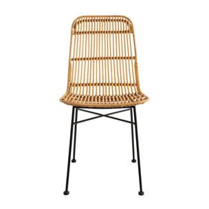 Chaises en rotin et métal noir (lot de 2) MALACCA