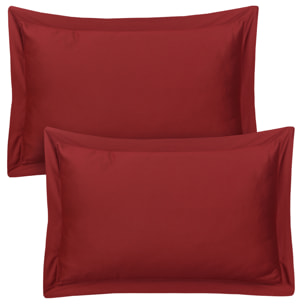 Lot de 2 taies d'oreiller satin de coton bordeaux