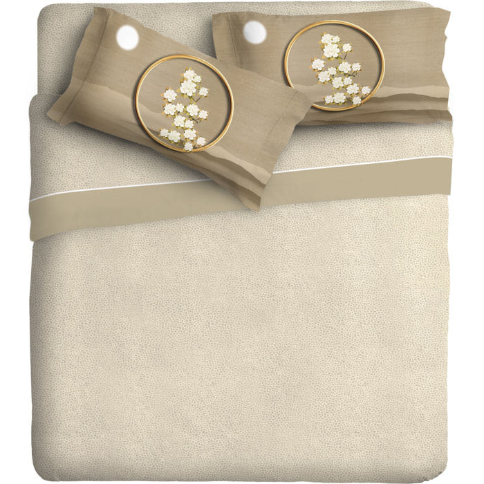 Completo letto fotografico Fine-Art IPERSAN Puro Cotone Foglia Oro