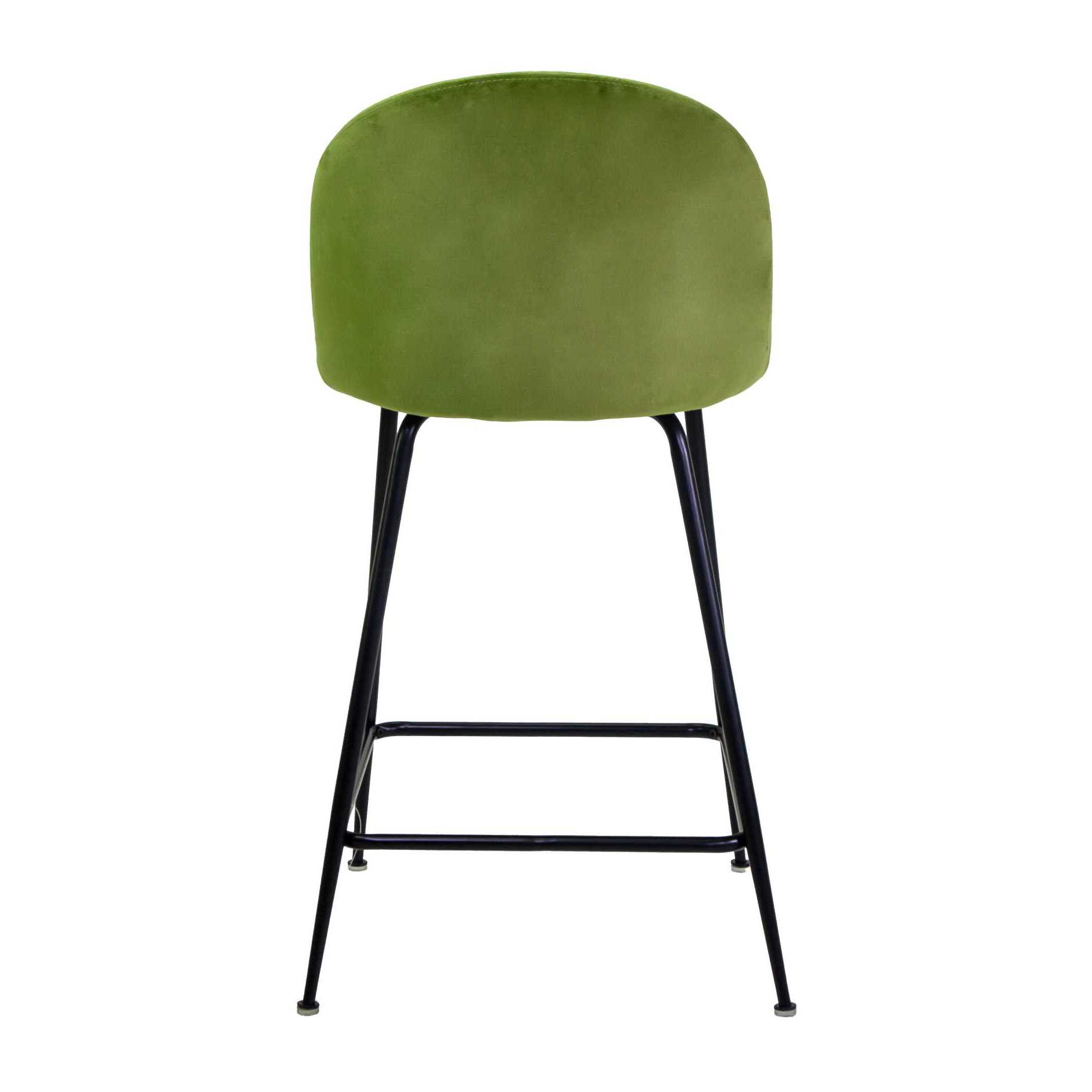 Sgabello Sammi Vacchetti in velluto verde con struttura nera cm44x48h91