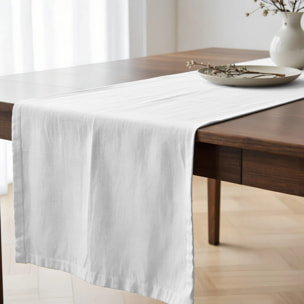 Chemin de table 100% coton Uni Blanc 203 50x150 cm