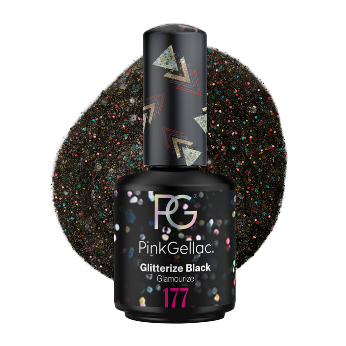 Vernis semi-permanent - 117 Glitterize Black - 15 ml