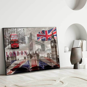 Affiche encadrée Londres iconique Affiche + cadre en métal - Noir
