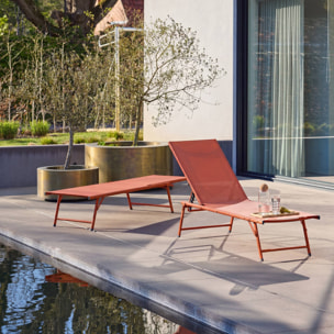 Bain de soleil acier textilène multi positions (lot de 2) TROPEA