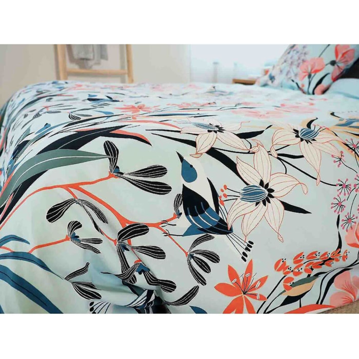 Parure Housse De Couette 3pcs 100% Satin De Coton Bio 78fils Paya