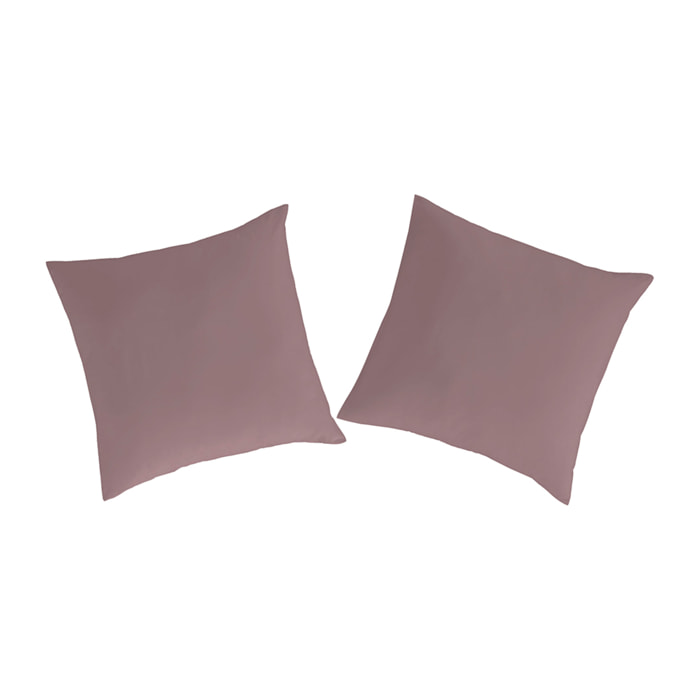 2 taies d'oreiller PURE en coton percale - mauve