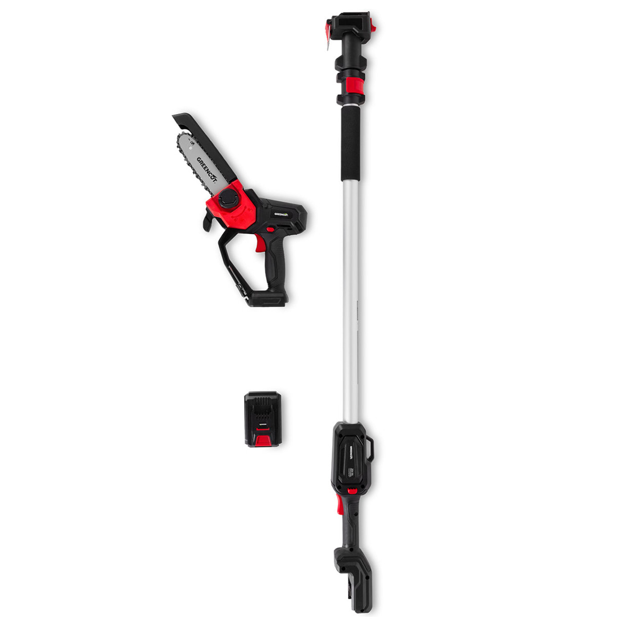 Podadora de altura telescópica batería litio 20V potente y manejable -GREENCUT PP200L