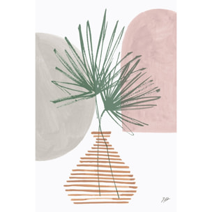 Decoration fleurs Feuille en éventail Tableau alu Dibond