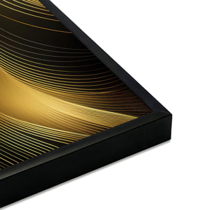 Affiche encadrée Composition abstraite noire et dorée Affiche + cadre en métal - Noir