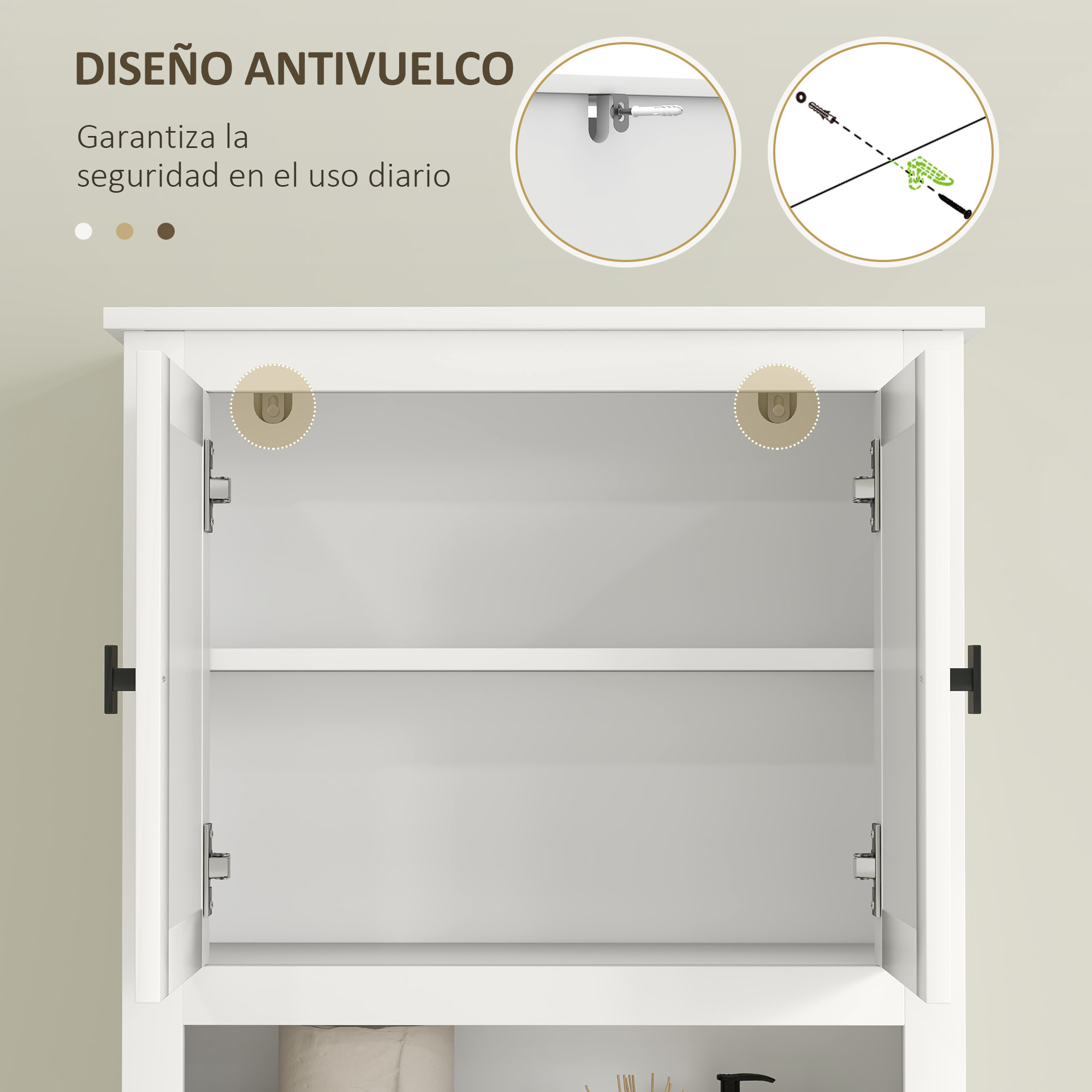 Mueble sobre Inodoro Estrecho Armario sobre Inodoro con 2 Puertas con Frontal de Ratán Compartimento y Estante Ajustable Mueble de Baño 60x19,5x160 cm Blanco