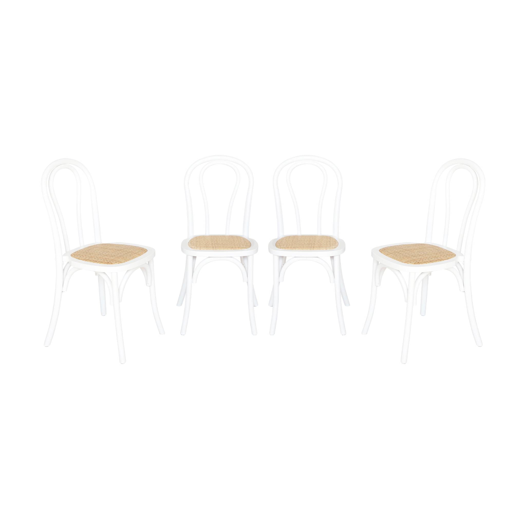 Chaise vintage bois et rotin (lot de 4) BASTILLE