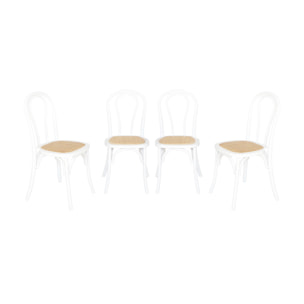 Chaise vintage bois et rotin (lot de 4) BASTILLE