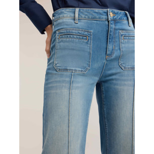 Motivi - Jeans wide leg con bolsillos patch - Light - blue