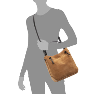 Albidona borsa tote da donna. Pelle autentica finitura Nabuk.