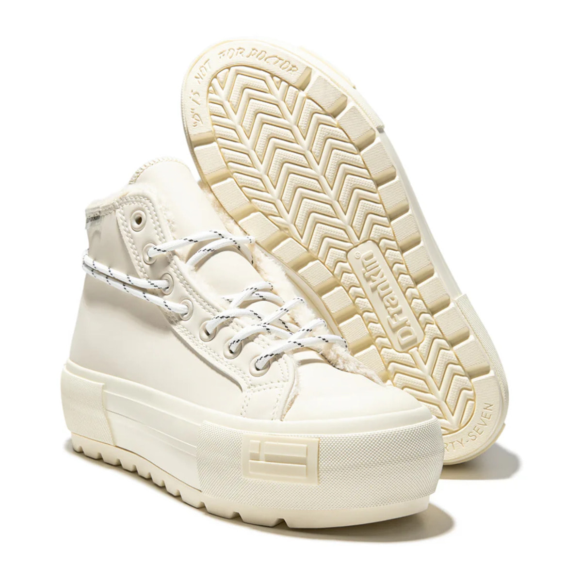 D.Franklin Zapatillas Altas de Mujer Casual One Way Fur Track Med en Beige