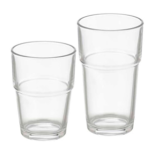 Set 12 vasos apilables 270ml 370ml colección vivalto