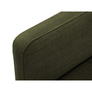 Canapé d'angle gauche convertible avec coffre de rangement "Yanis" 4 places en tissu structurel vert