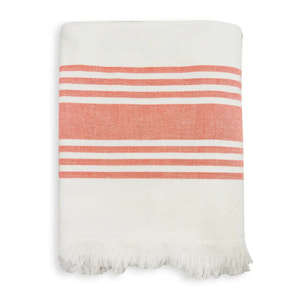 Fouta doublée éponge Karabuk Mandarine 90x160 400g/m²