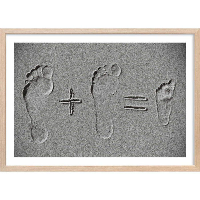 Affiche enfant faire part  Affiche + cadre en bois - Chêne