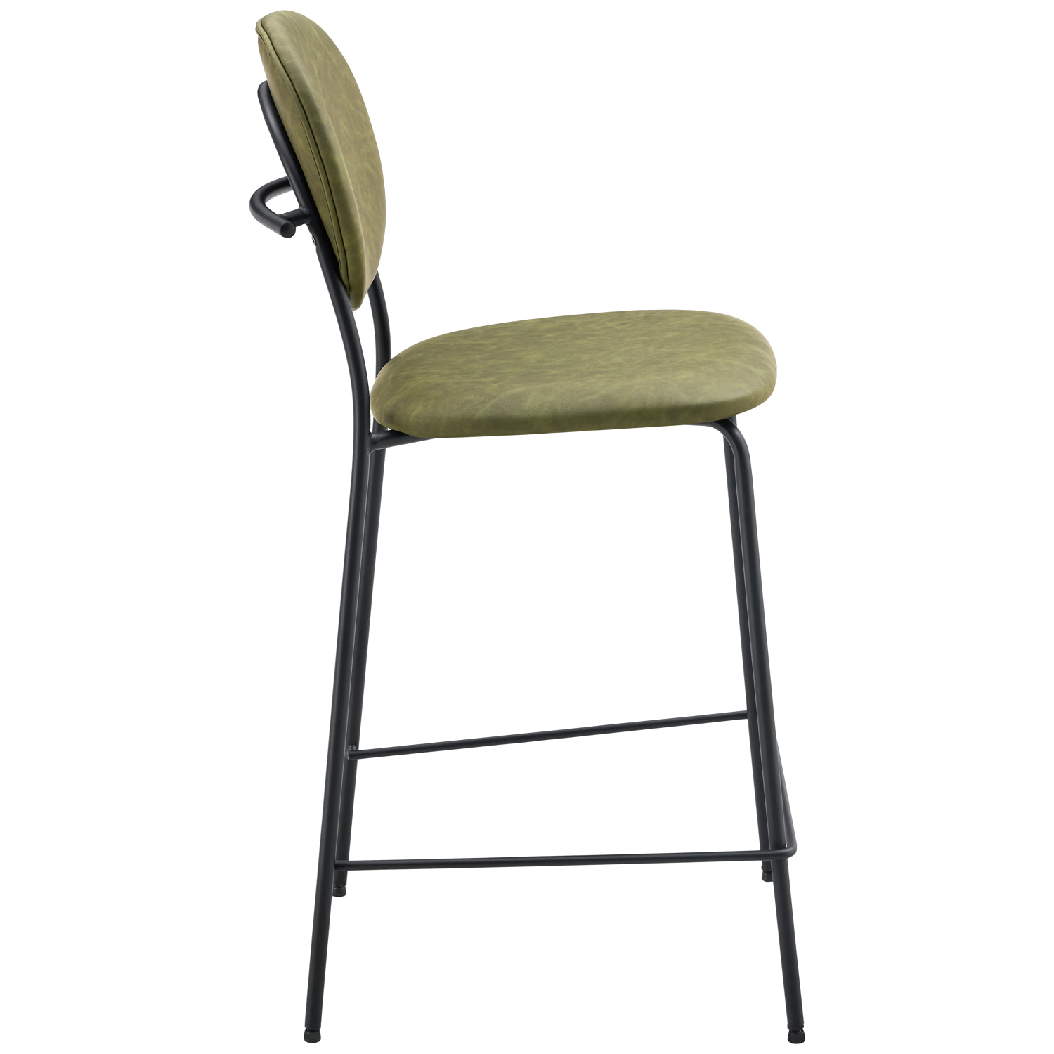 Lot de 2 tabourets de bar en simili vert EDMOND