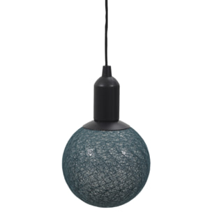 Lampe Suspendue - HOME DECO FACTORY - Boule Lumineuse - Bleu