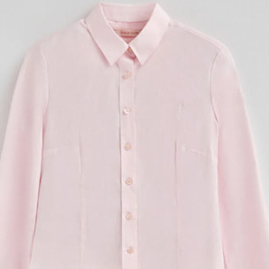 Camisa rosa de corte slim con logo Rigby Go