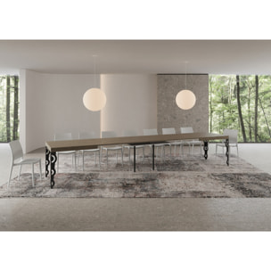 Tavolo allungabile 90x180/440 cm Karamay tortora gambe antracite