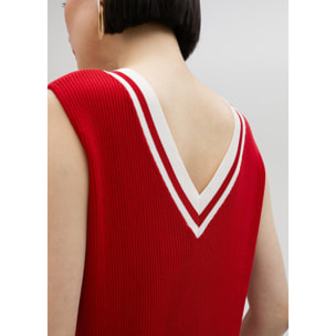 Top in maglia bicolore