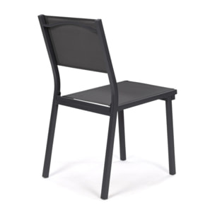 Chaises de jardin empilables en textilène grises - lot de 6