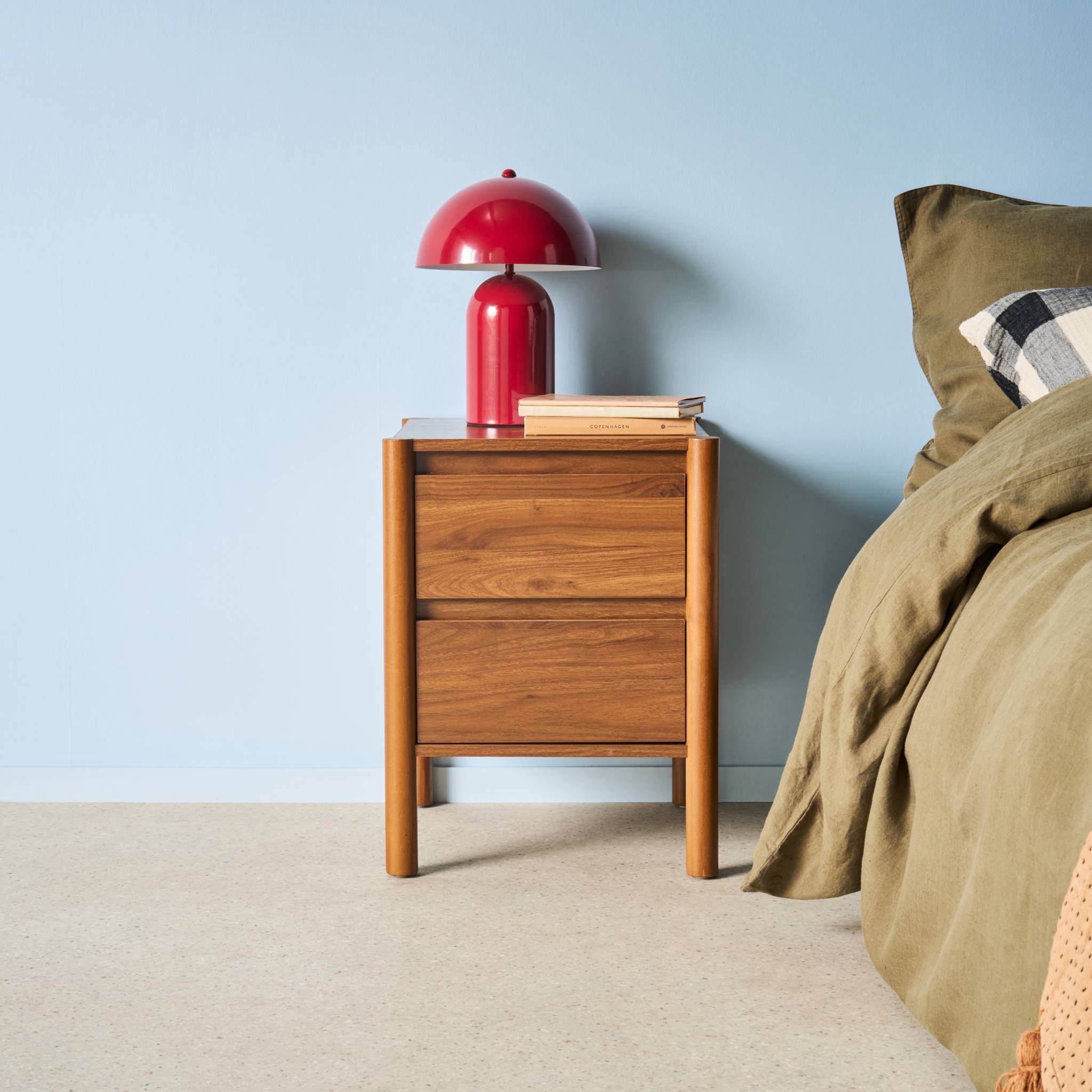 Table de chevet décor bois 2 tiroirs (lot de 2) HARMONY