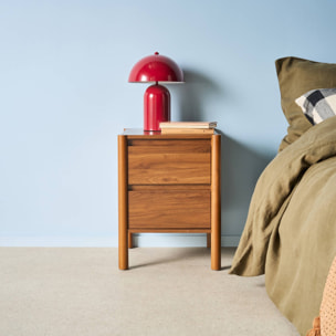 Table de chevet décor bois 2 tiroirs (lot de 2) HARMONY