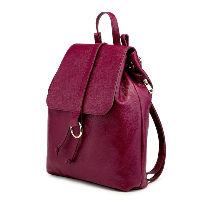 Borse Donna colore Bordeaux-in pelle Made in Italy 33x36x11cm