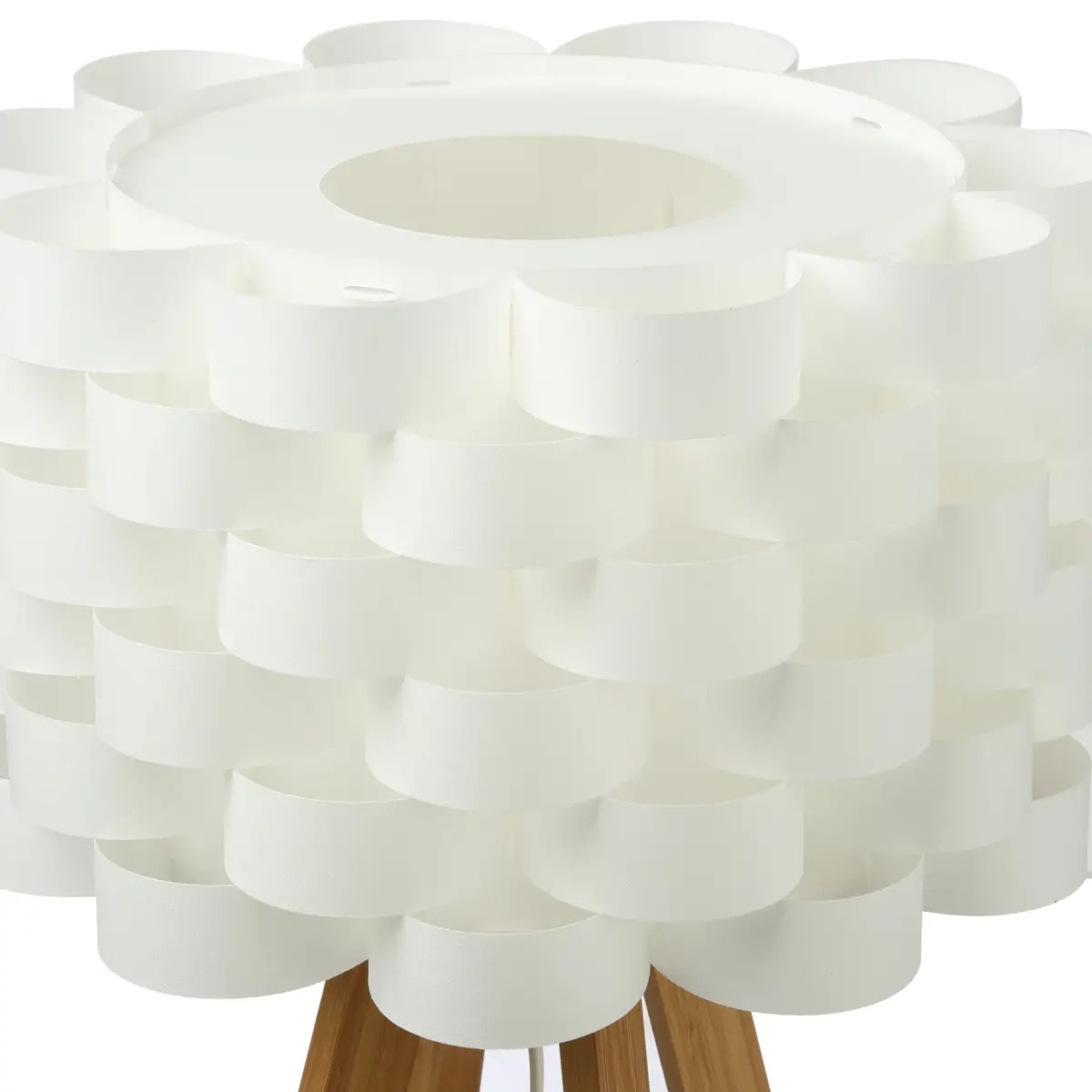 Lampe "Moki" - bambou et blanc H55 cm