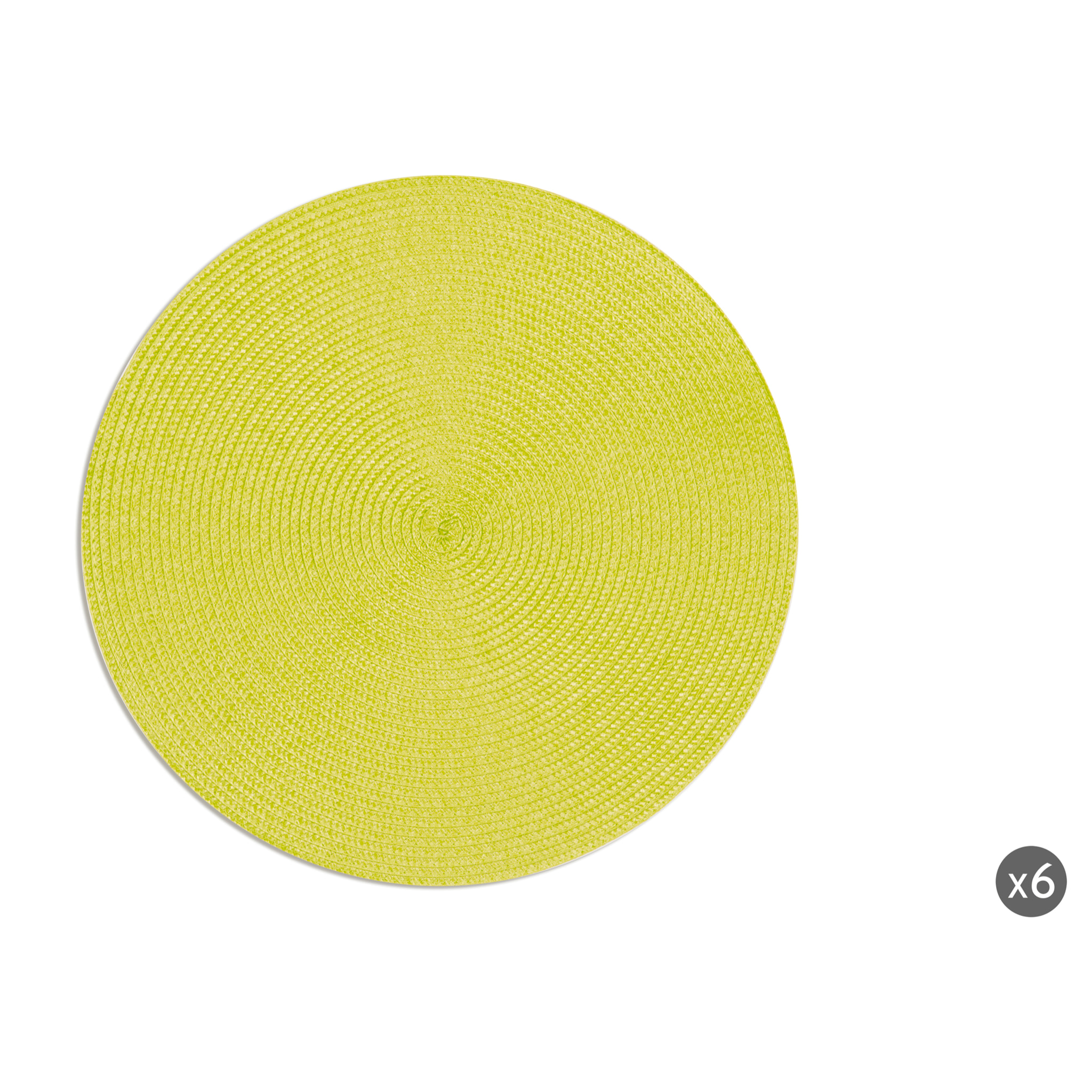 Set de 6 sets de table ronds Excelsa – Round, Polypropylène Vert