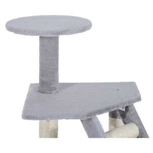 Rascador árbol para Gatos de Felpa 55x40x125cm Gris
