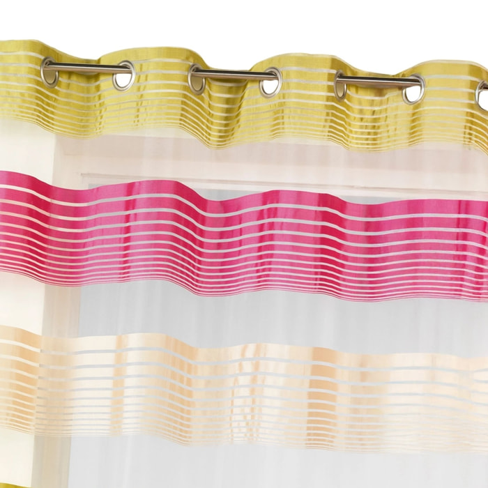 Voilage en organza à fines rayures horizontales - Rose Blush
