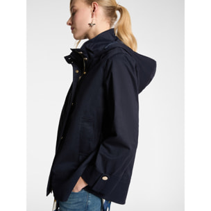 Elena Mirò - Parka in cotone con cappuccio - Blu