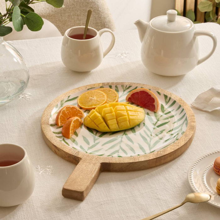 Assiette de présentation Inaya vert olive et manguier