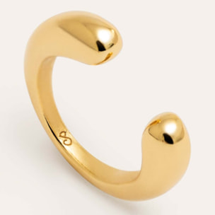 Pendiente Suelto Ear Cuff Gota Plata Baño Oro