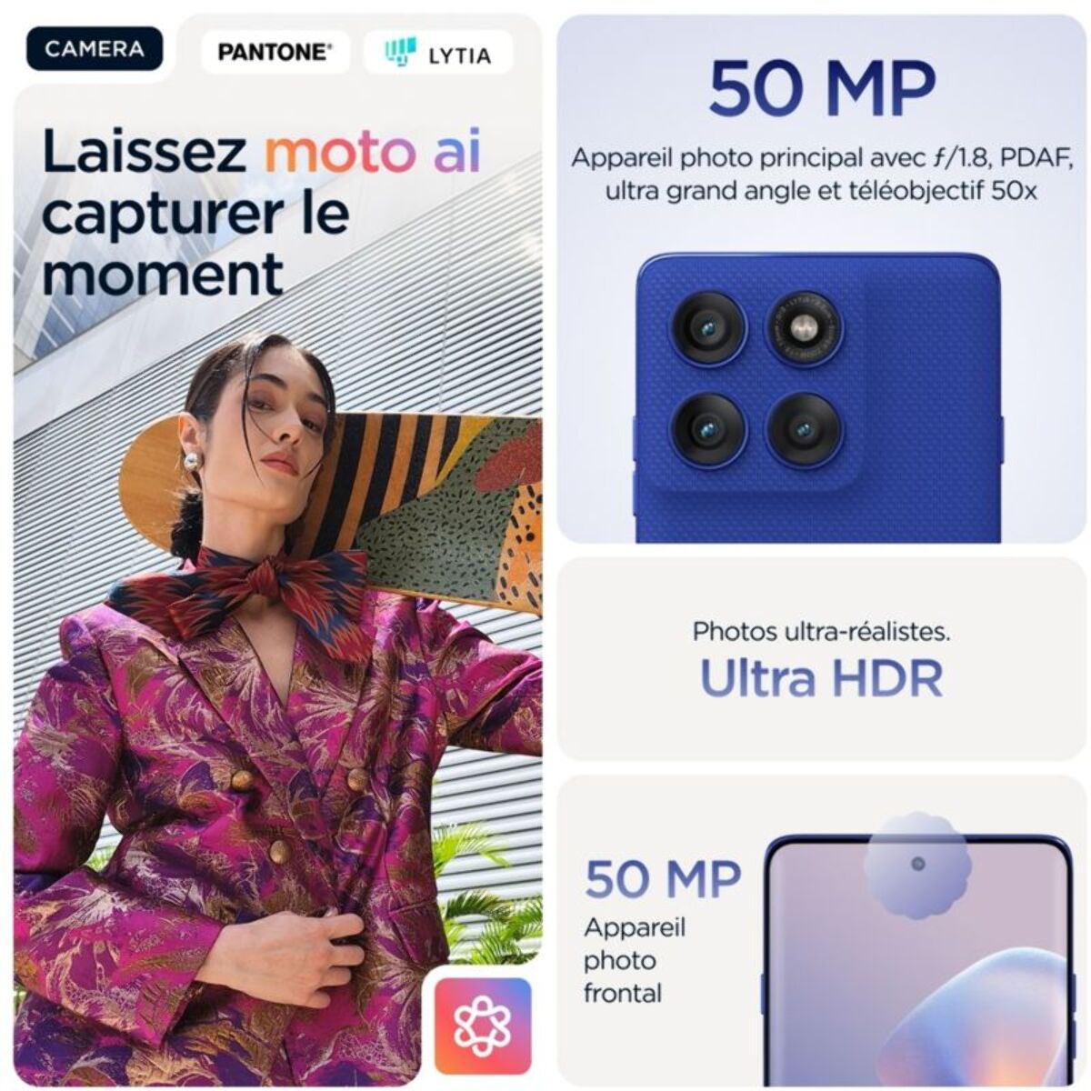 Smartphone MOTOROLA Edge 60 Pro 512Go Bleu Eblouissant