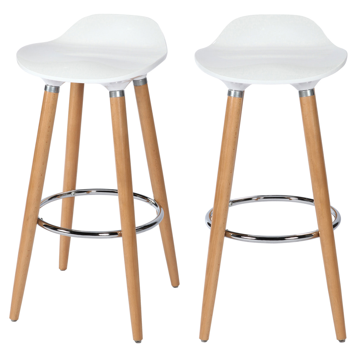 Tabouret de bar Italien blanc 73 cm (lot de 2)