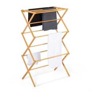 Séchoir accordéon en bambou pliable